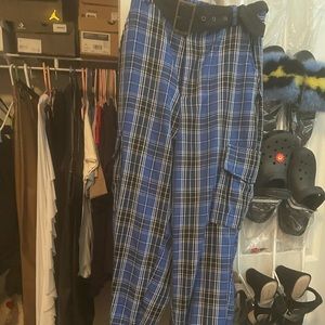 Blue and white cargo pants